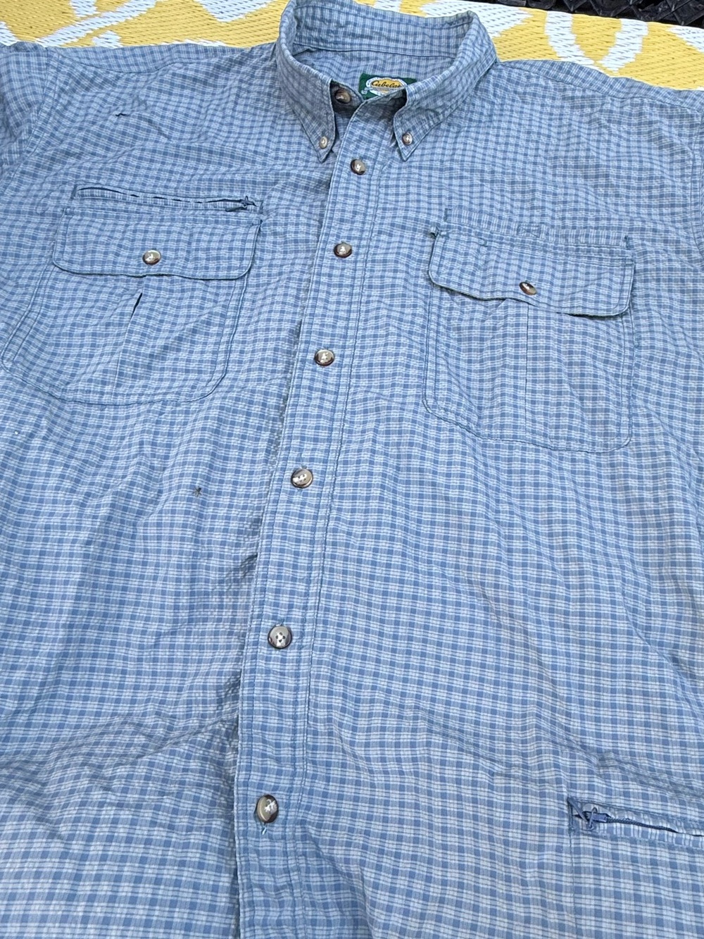Cabela's Light Blue Check Button-Down Shirt